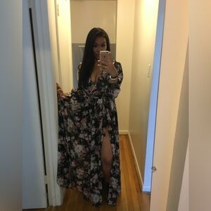 Floral Long Sleeve Maxi Dress